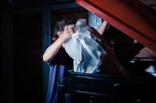 Types of business waste being sorted